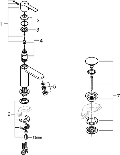 Grohe Lineare New Смеситель для раковины поворотный, с д/к, длина излива 10,7 см, цвет: суперсталь 23791DC1