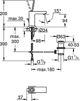 Grohe Eurocube Joy Смеситель для раковины, с д/к, длина излива 9,8 см, цвет: хром 23654000
