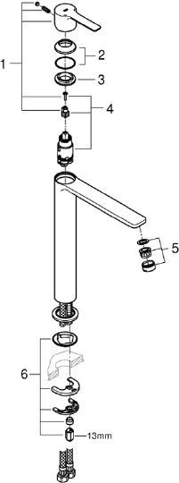 Grohe Lineare New Смеситель для раковины, с д/к, высота излива 25,4 см, цвет: суперсталь 23405DC1