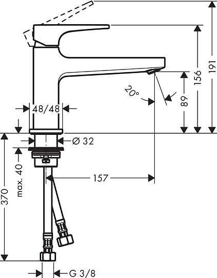 Hansgrohe Metropol Смеситель для раковины однорычажный с рукояткой-петлей, цвет: хром 74502000
