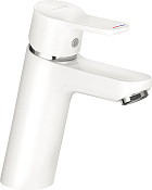 Kludi Pure&Easy Смеситель для раковины, без д/к, длина излива 12 см, цвет: белый глянцевый 372929165