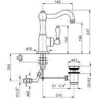 Смеситель Nicolazzi Cinquanta  для раковины 3452BZ75C