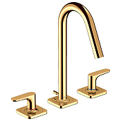 Axor Citterio M Смеситель для раковины на 3 отверстия с донным клапаном, цвет: полированное золото 34133990