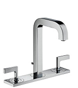 Axor Citterio Смеситель для раковины двухвентильный на 3 отверстия с донным клапаном, цвет: хром 39136000