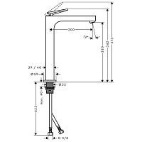 Axor Citterio Смеситель для раковины высокий с донным клапаном на 1 отверстие, цвет: хром 39021000