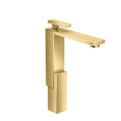 Axor Edge Смеситель для раковины высокий на 1 отверстие с донным клапаном, цвет: полированное золото 46030990