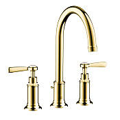 Axor Montreux Смеситель для раковины на 3 отверстие с донным клапаном, цвет: полированное золото 16514990