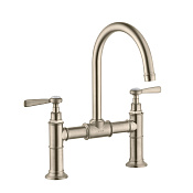 Axor Montreux Смеситель для раковины на 3 отверстие с донным клапаном, цвет: шлифованный никель 16511820