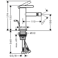 Axor One Смеситель для биде, однорычажный, с донным клапаном, цвет: хром 48210000