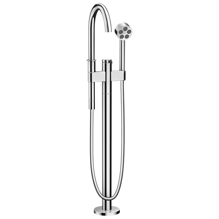 Axor One Смеситель для ванны, напольный, однорычажный, с ручным душем, цвет: хром 48440000