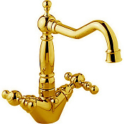 Cisal Arcana America Смеситель для раковины, с донным клапаном, длина излива 18 см, цвет: 24k gold AA00052124