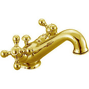 Cisal Arcana Ceramic Смеситель для раковины, с донным клапаном, длина излива 13,7 см, цвет: 24k gold AC00051024