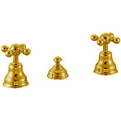 Cisal Arcana Ceramic Смеситель для биде на 3 отверстия, без излива, с д/к, цвет: 24k gold AC00121024