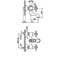 Cisal Arcana Ceramic Смеситель для ванны накладной, без душевого комплекта, цвет: chrome AC00013021