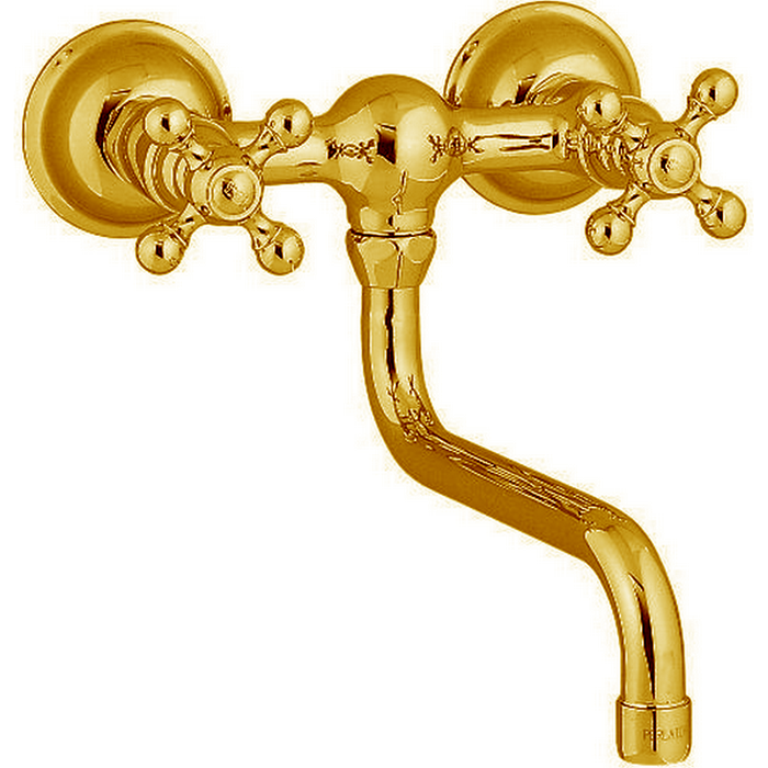 Cisal Arcana Ceramic Смеситель для кухни настенный с неповоротным изливом, цвет: 24k gold AC00040024