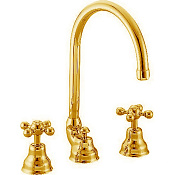 Cisal Arcana Ceramic Смеситель для раковины, с донным клапаном, длина излива 18,5 см, цвет: 24k gold AC00106024