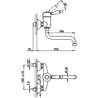 Cisal Arcana Empress Смеситель для кухни настенный с неповоротным изливом, цвет: chrome EM00040021
