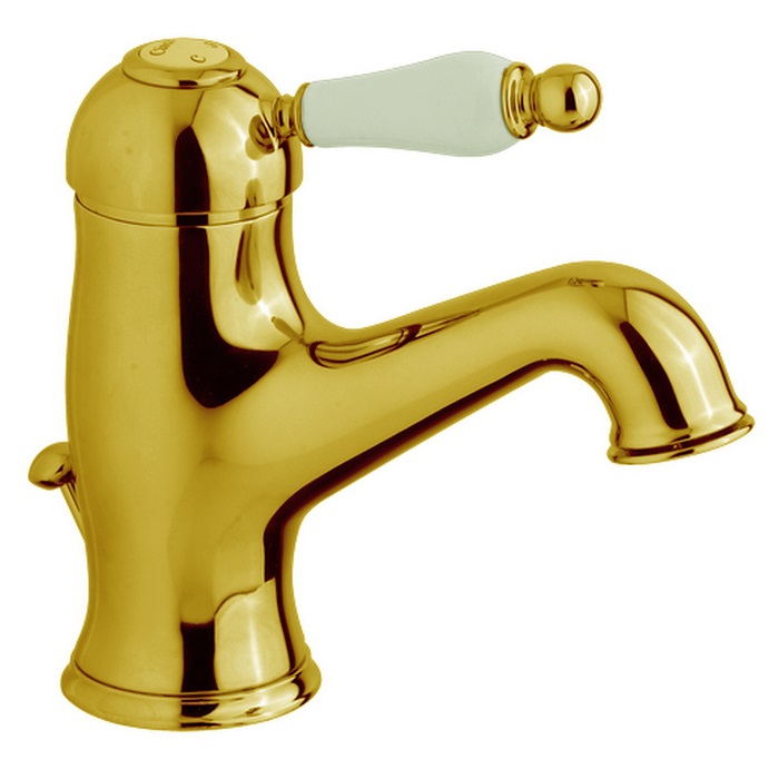 Cisal Arcana Empress Смеситель для раковины, с донным клапаном, длина излива 12,8 см, цвет: 24k gold EM00051024