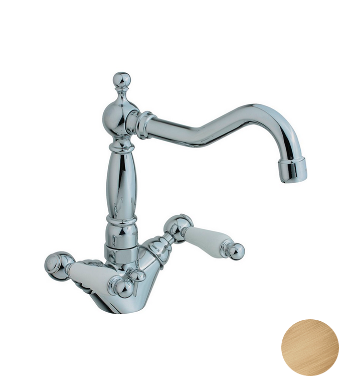 Cisal Arcana Toscana Смеситель для раковины, с донным клапаном, цвет: antique bronze TS00052127