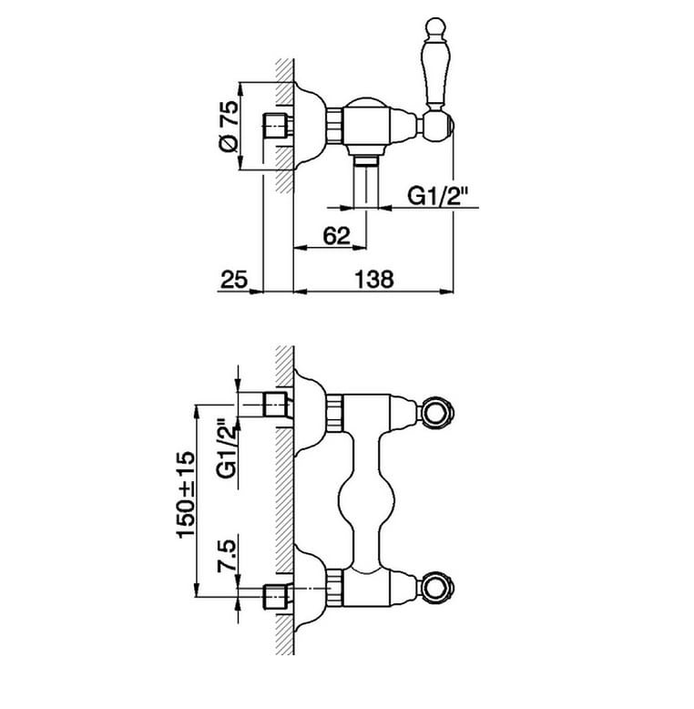 Cisal Arcana Toscana Смеситель для душа накладной, цвет: antique bronze TS00044127