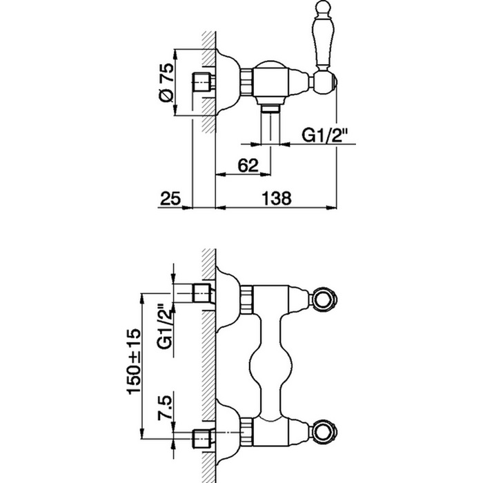 Cisal Arcana Toscana Смеситель для душа накладной, цвет: chrome TS00044121