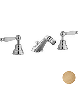 Cisal Arcana Toscana Смеситель для биде на 3 отверстия, с д/к, излив 11,6 см, цвет: antique bronze TS00122027