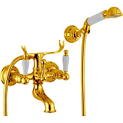 Cisal Arcana Toscana Смеситель для ванны накладной, с душевым комплектом, цвет: 24k gold TS00012024