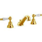 Cisal Arcana Toscana Смеситель для раковины, с донным клапаном, длина излива 13,7 см, цвет: 24k gold TS00102024