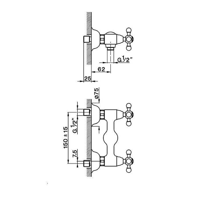 Cisal Arcana Смеситель для душа накладной, цвет: antique bronze AC00044127