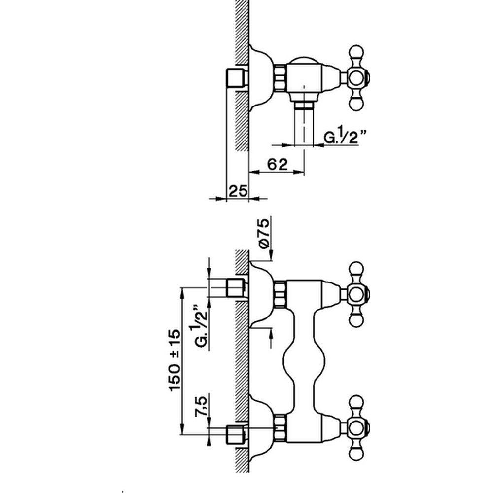 Cisal Arcana Смеситель для душа накладной, цвет: chrome AC00044121