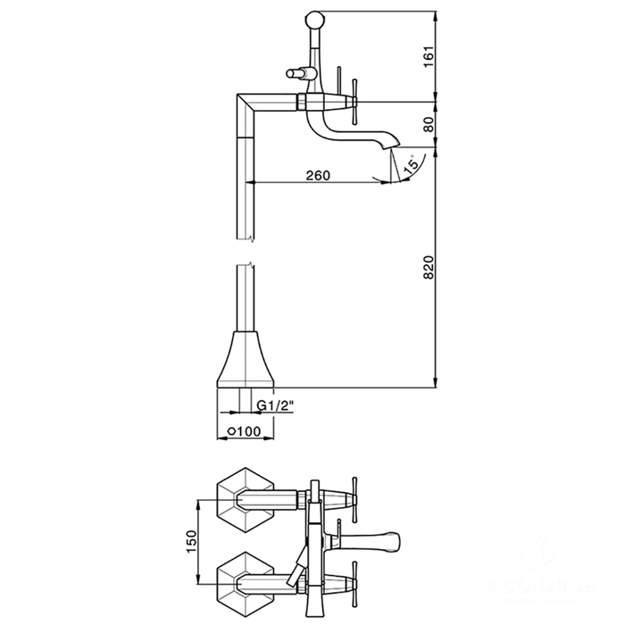 Cisal Cherie Смеситель для ванны напольный с душевым набором, цвет: gold/night black CX0042007C