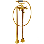 Cisal Cherie Смеситель для ванны напольный с душевым набором, цвет: gold/night black CX0042007C