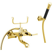 Cisal Cherie Смеситель для ванны накладной, с душевым комплектом, цвет: gold/night black CF0001207C