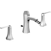 Cisal Cherie Смеситель для биде на 3 отверстия, с д/к, излив 10,9 см, цвет: chrome/matt black CF0012206T