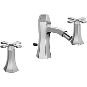 Cisal Cherie Смеситель для биде на 3 отверстия, с д/к, излив 10,9 см, цвет: chrome/matt black CX0012206T