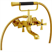 Cisal Cherie Смеситель для ванны накладной, с душевым комплектом, цвет: gold/night black CX0001007C