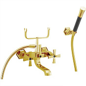 Cisal Cherie Смеситель для ванны накладной, с душевым комплектом, цвет: gold/night black CX0001207C