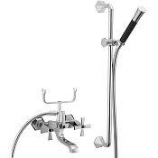 Cisal Cherie Смеситель для ванны накладной, с душевым комплектом, цвет: chrome/matt black CX0000606T