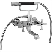 Cisal Cherie Смеситель для ванны накладной, с душевым комплектом, цвет: chrome/matt black CX0001006T