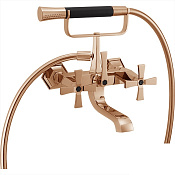 Cisal Cherie Смеситель для ванны накладной, с душевым комплектом, цвет: rose gold/night black CX0001007E