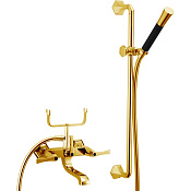 Cisal Cherie Смеситель для ванны накладной, с душевым комплектом, цвет: gold/night black CF0000607C