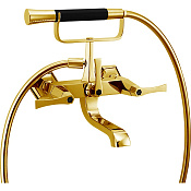 Cisal Cherie Смеситель для ванны накладной, с душевым комплектом, цвет: gold/night black CF0001007C