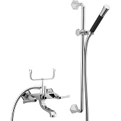 Cisal Cherie Смеситель для ванны накладной, с душевым комплектом, цвет: chrome/matt black CF0000606T