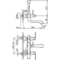 Cisal Cherie Смеситель для ванны накладной, с душевым комплектом, цвет: rose gold/night black CF0001007E