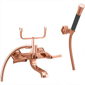 Cisal Cherie Смеситель для ванны накладной, с душевым комплектом, цвет: rose gold/night black CF0001207E