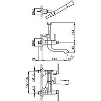 Cisal Cherie Смеситель для ванны накладной, с душевым комплектом, цвет: rose gold/night black CF0001207E