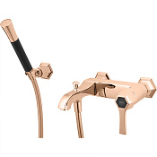 Cisal Cherie Смеситель для ванны накладной, с душевым комплектом, цвет: rose gold/night black CH0001247E