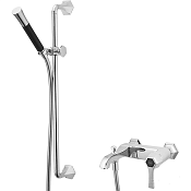 Cisal Cherie Смеситель для ванны накладной, с душевым комплектом, цвет: chrome/matt black CH0000646T