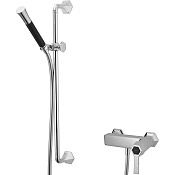 Cisal Cherie Смеситель для душа накладной, с душевым комплектом, цвет: chrome/matt black CH0004646T