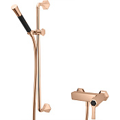 Cisal Cherie Смеситель для душа накладной, с душевым комплектом, цвет: rose gold/night black CH0004647E